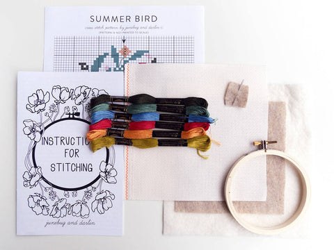 Junebug and Darlin Cross Stitch Kit Summer Bird