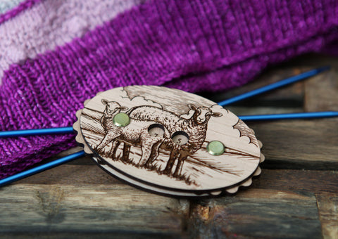 Sunrise Grove Cherry Wood Sheep Knitting Row Counter