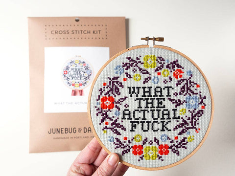 Junebug and Darlin Cross Stitch Kit What the Actual Fuck