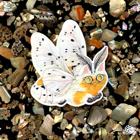 Paper Puffin Sticker Moth Cat Sticker "Sunny Smile"