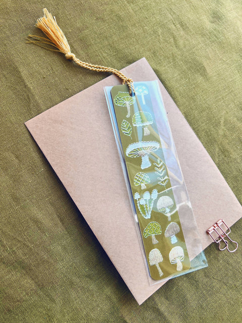 Rikrack Bookmark Mushrooms Embroidery Tassel