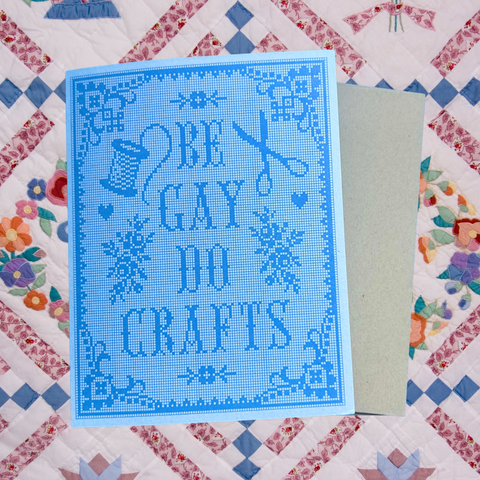 The Peach Fuzz Greeting Card Be Gay Do Crafts