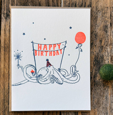 Lark Press Birthday Octopus Card