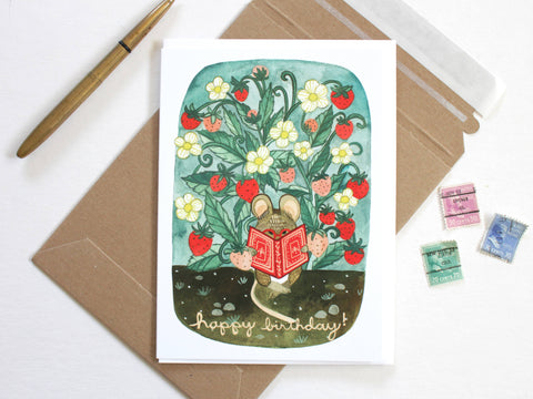 michele maule Birthday Card Garden Mouse 