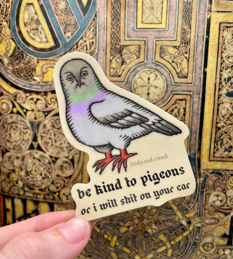 Binky and Crumb Sticker Vengeful pigeon