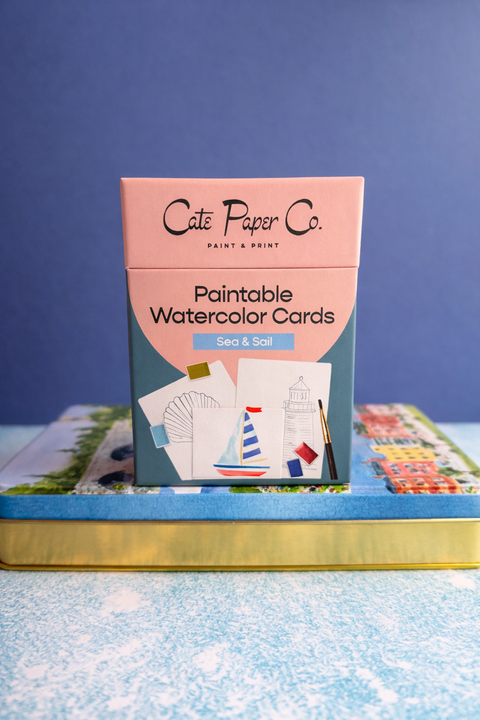 Cate Paper Co. Paintable Watercolor Card Deck Sea and Sail