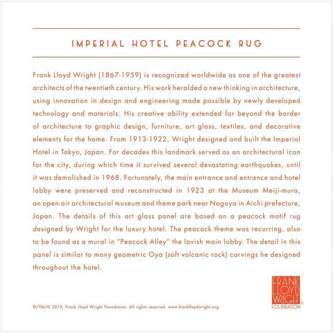 Frank Lloyd Wright Imperial Hotel Peacock Rug 500 Piece Foil Puzle