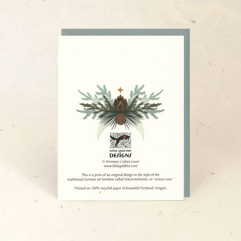 Little Gold Fox Designs Holiday Card Great Horned Owl