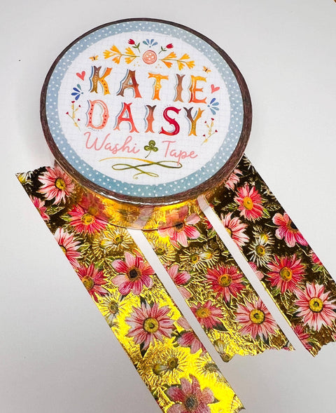 Katie Daisy Washi Tape Gold Foil Floral