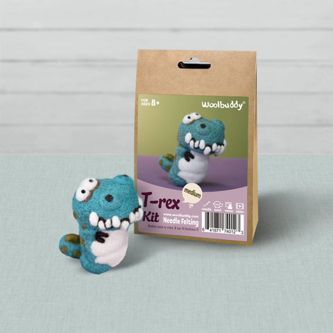 Woolbuddy - Beginner T-Rex Needle Felting Kit – DIY Craft Gift