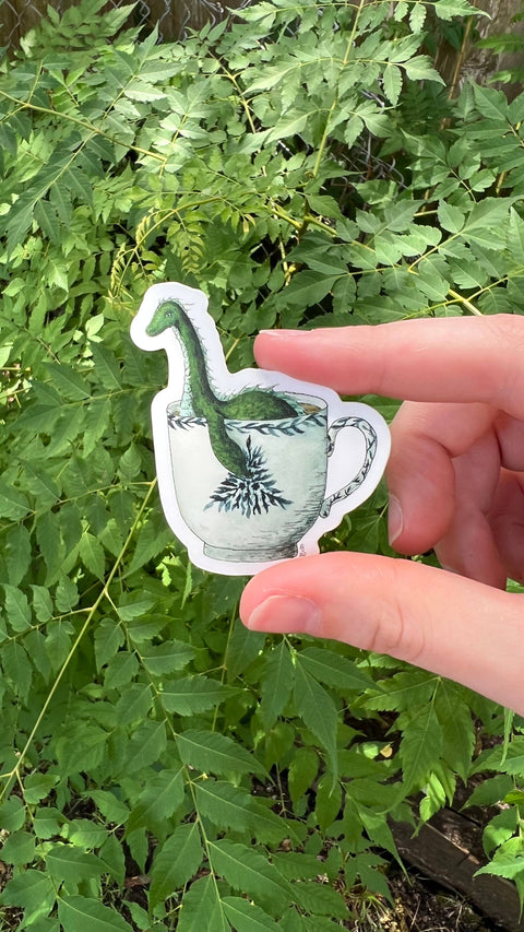 Lizzy Gass Sticker Loch Ness Monster in a Teacup
