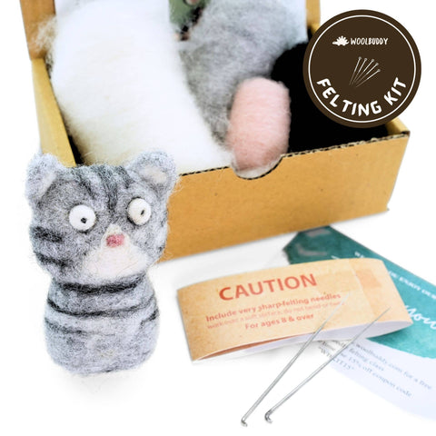Woolbuddy Needle Felting Cat Kit