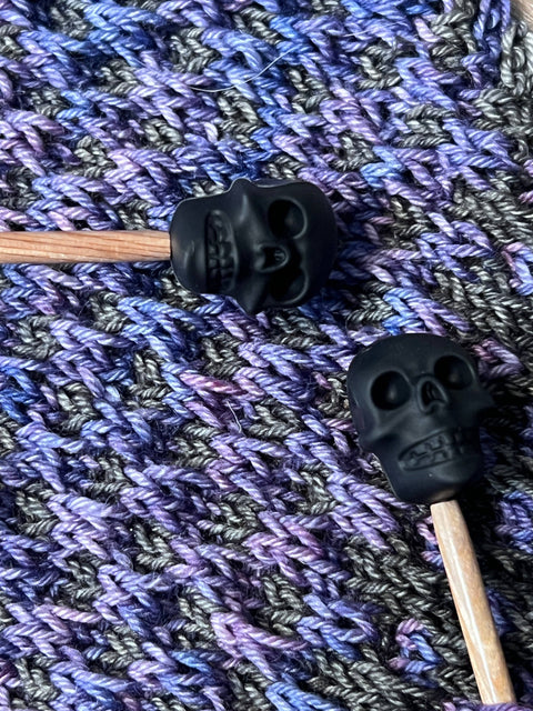 Knitting is Metal Needle Stoppers Skull