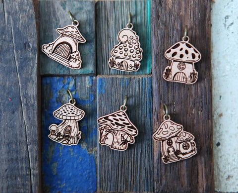 Sunrise Grove Stitch Markers Mushroom Houses