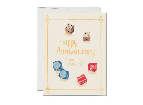 Red Cap Card Lucky Dice Anniversary