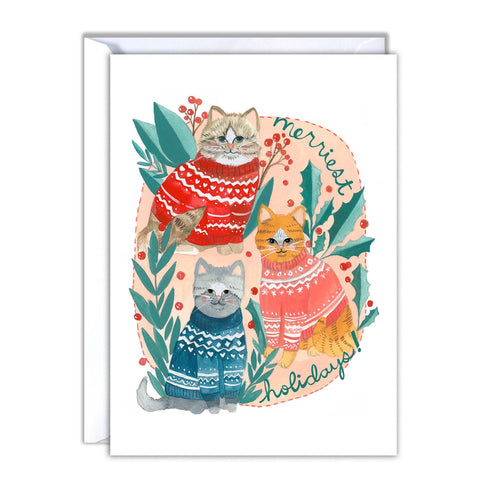 michele maule Holiday Card Merriest Holiday Cats