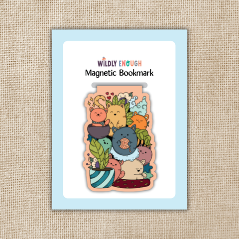Kingdom of Threads Magnetic Bookmark Happy Cat Pile