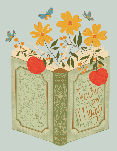 Amicreative Teacher Appreciation Card Teacher's Book of Magic