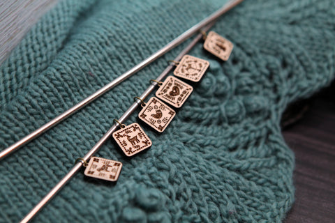 Sunrise Grove Stitch Markers Nordic Knitting Block