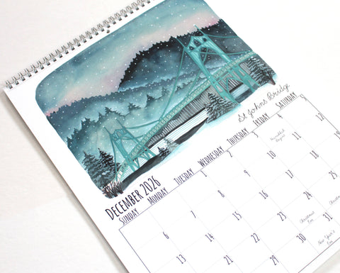 michele maule 2026 Illustrated Oregon Wall Calendar