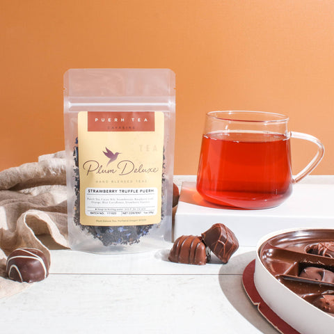 Plum Deluxe Strawberry Truffle Puerh Tea 1 oz
