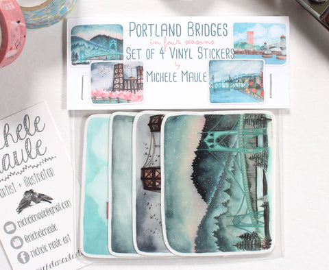 michele maule Sticker Portland Bridges
