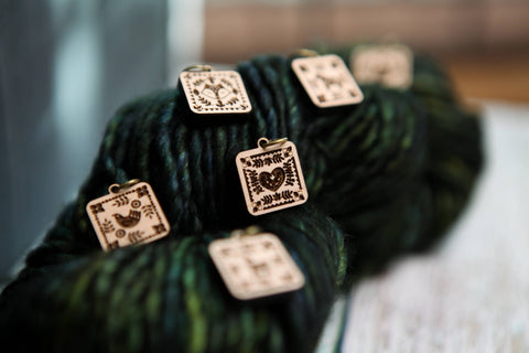 Sunrise Grove Stitch Markers Nordic Knitting Block
