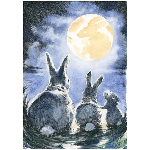 RLB Card Full Moon Rabbits