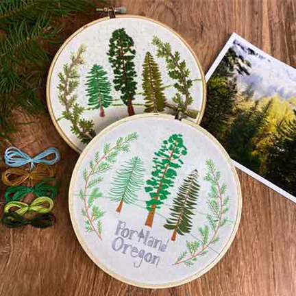 Keller Design Embroidery Kit Portland Trees