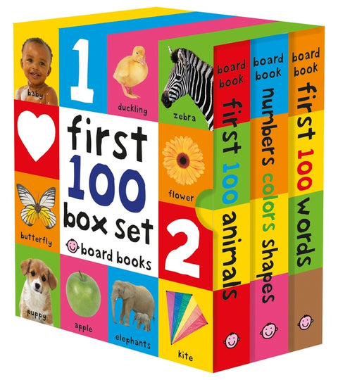 First 100 Board Book Box Set (3 Books): First 100 Words, Numbers Colors Shapes, and First 100 Animals - Ingram