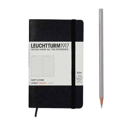 Leuchtturm Pocket Softcover Ruled Black