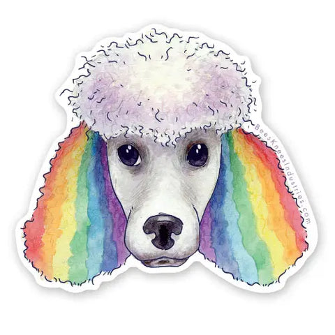 Bee's Knees Rainbow Poodle Sticker