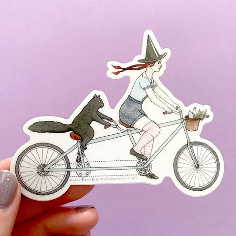 Bee's Knees Tandem Witch Vinyl Sticker