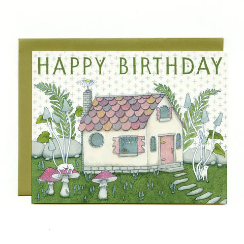 Bee's Knees Tiny Witch's Cottage Birthday Card