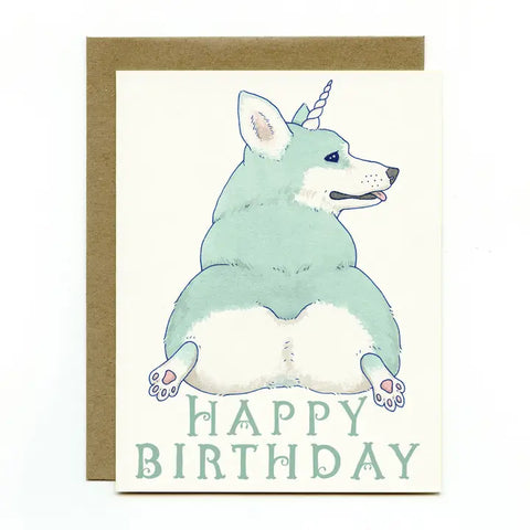 Bee's Knees Unicorgi Birthday Card