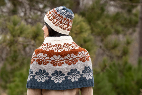 Blue Sky Fibers Floral Hat and Snood Kit