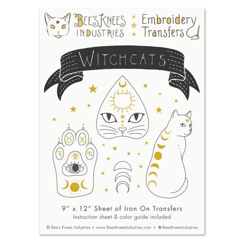 Bee's Knees Witchcats Embroidery Transfer