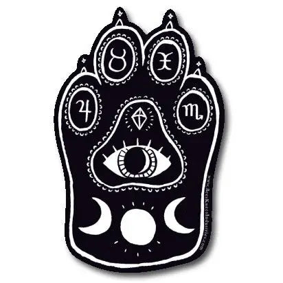 Bee's Knees Witchcat Paw Sticker